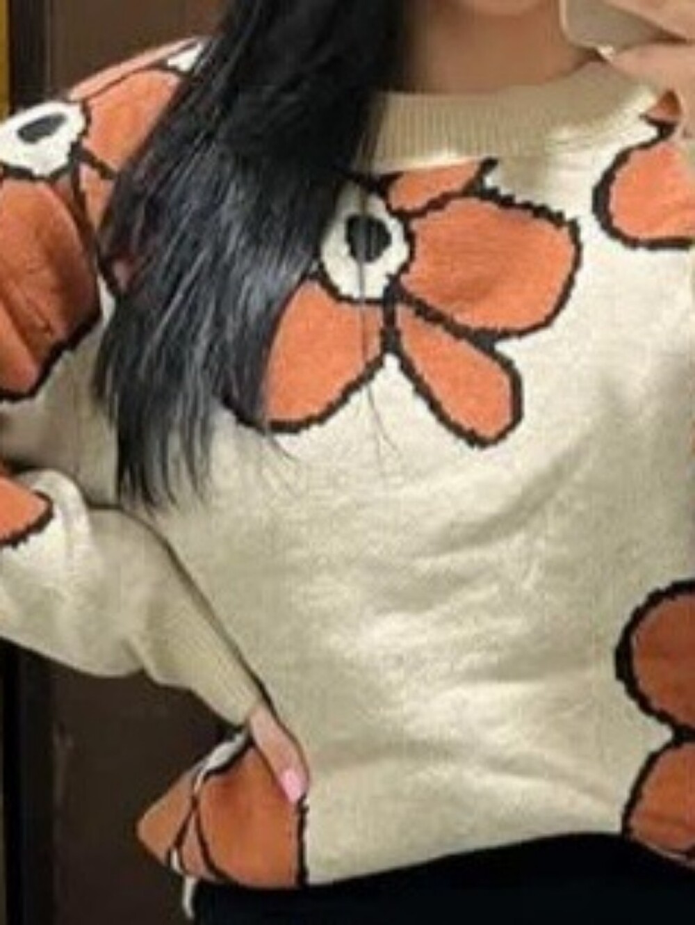 JODIFL Fall Floral Retro Sweater, Tan/Rust/Blk, NWT/NIB, S, Work OR Play Option!